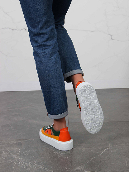 картинка Кроссовки ED'ART 165.P.Lusi23.'w.Зеленый-оранжевый от интернет магазина