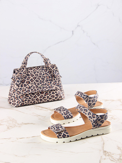 картинка Босоножки ED'ART 2020.115w. бежевые леопард от интернет магазина