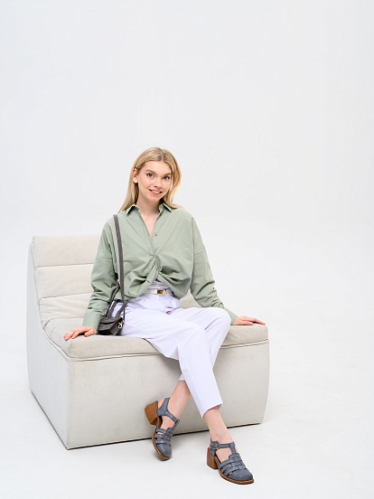 картинка Босоножки ED'ART 5035.23663'bе. Вакса серая +коричневый от интернет магазина