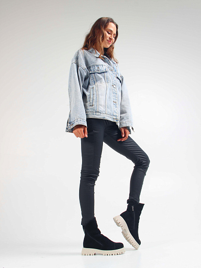 картинка Ботинки ED'ART 233.1541'be. Черный замша от интернет магазина