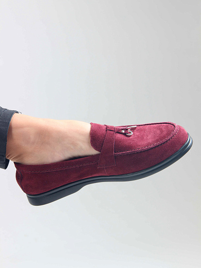 картинка Лоферы туфли ED'ART 170.2614'bl. бордо замша от интернет магазина