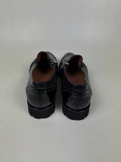 картинка Туфли 99.sigma. Черная рептилия уценка от интернет магазина