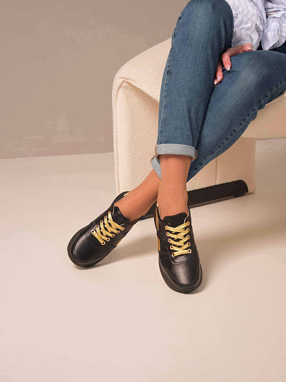 картинка Кроссовки ED'ART 132.omega'bl. Черный золото R от интернет магазина