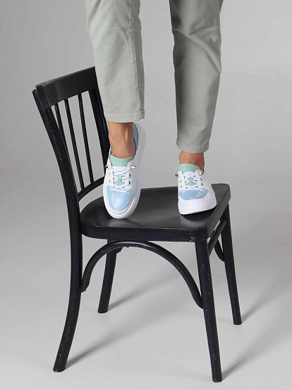 картинка Кеды ED'ART 163.LusiR2'w.Белый-голубой-мята от интернет магазина