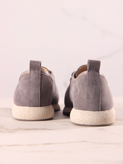 картинка Мокасины ED'ART 191.1607'be. серый замок замша от интернет магазина