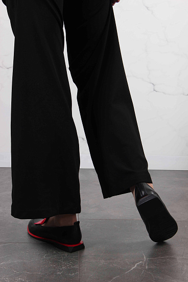 картинка Лоферы туфли ED'ART 118.Viсtoria'bl.Черный-красный от интернет магазина