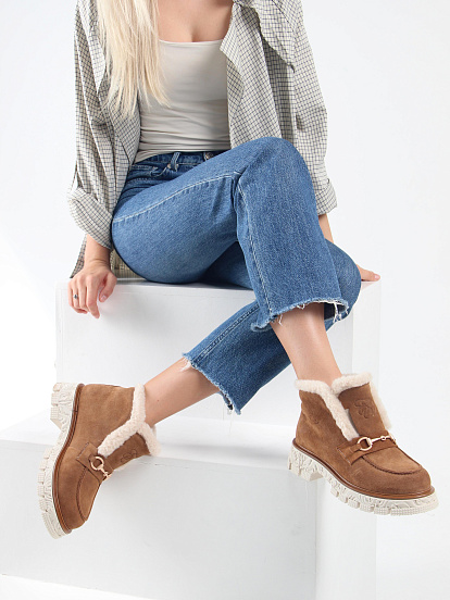 картинка Ботинки ED'ART 307. PODYUM141 'be.светло коричневый замша от интернет магазина