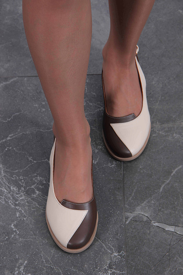 картинка Туфли ED'ART 4023.22280'be. Бежевый-коричневый от интернет магазина