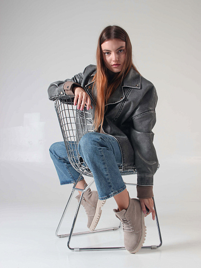 картинка Ботинки ED'ART 228.V.1541'be. Каменный замша от интернет магазина