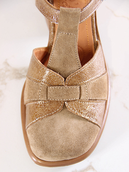 картинка Босоножки ED'ART 5038.23663'bе.Карамельный наплак+карамельная замша от интернет магазина