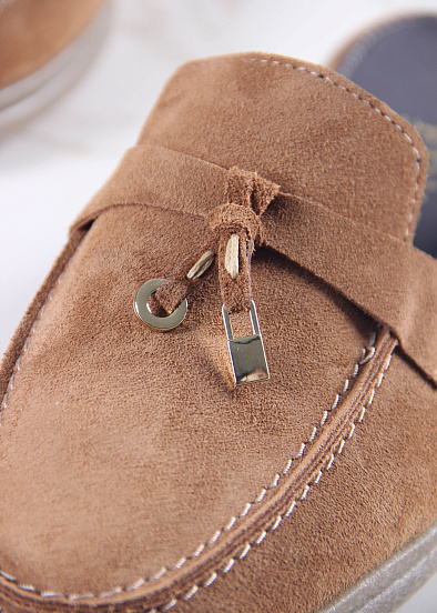 картинка Мюли ED'ART 1070.2614'be. светло коричневая замша от интернет магазина