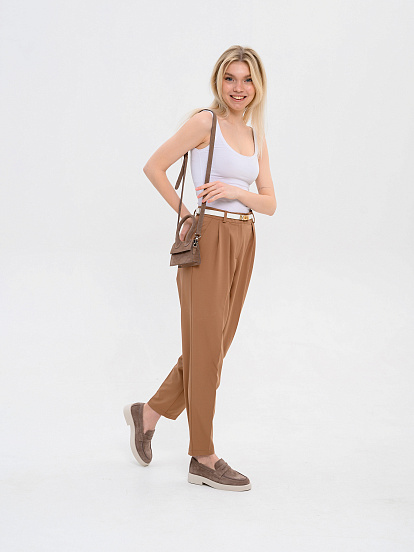 картинка Лоферы туфли ED'ART 176.1593'be. Капучино замша от интернет магазина