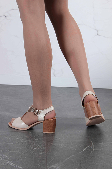 картинка Босоножки ED'ART 6001.624'be. Бежевый-перла золотой от интернет магазина