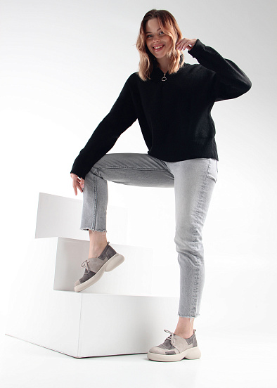 картинка Полуботинки туфли ED'ART 205.927'be. Каменный замша Серый замок от интернет магазина