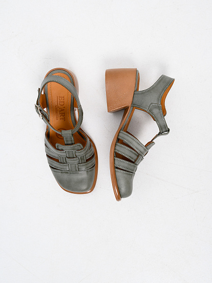 картинка Босоножки ED'ART 5035.23663'bе. Вакса хаки+коричневый от интернет магазина