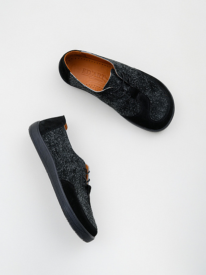 картинка Босоногие туфли ED'ART 188.nata'bl.Черный джангл+черная замша от интернет магазина