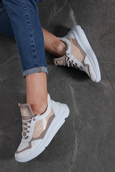 картинка Кроссовки ED'ART 150.236143w.белый-бежевый от интернет магазина