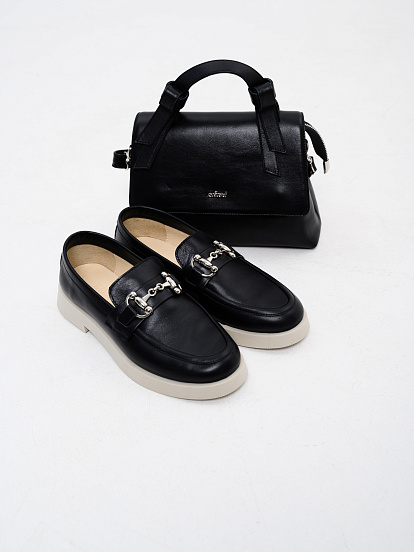 картинка Лоферы туфли ED'ART 172.1841'be. Черный кожа от интернет магазина