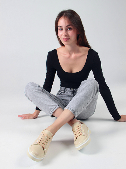 картинка Кеды ED'ART 158.paloma'be/w. Бежевый от интернет магазина