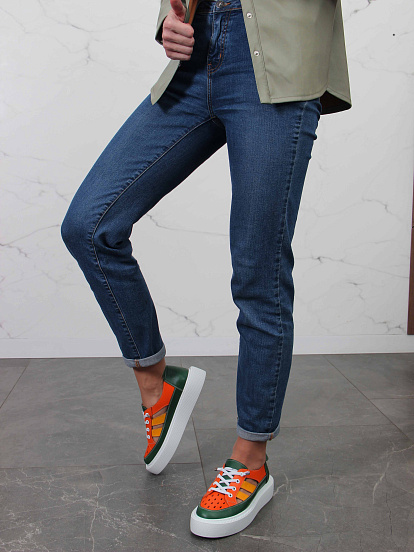 картинка Кроссовки ED'ART 165.P.Lusi23.'w.Оранжевый-зеленый от интернет магазина