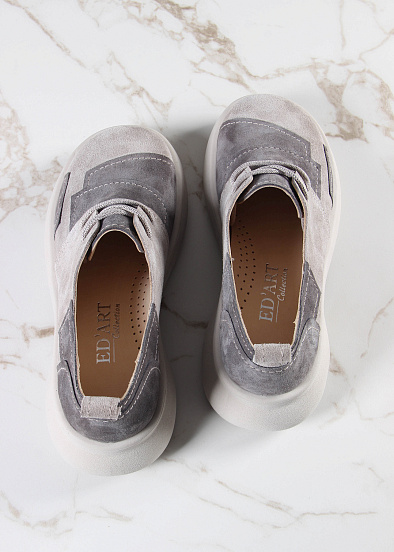 картинка Полуботинки туфли ED'ART 205.927'be. Каменный замша Серый замок от интернет магазина