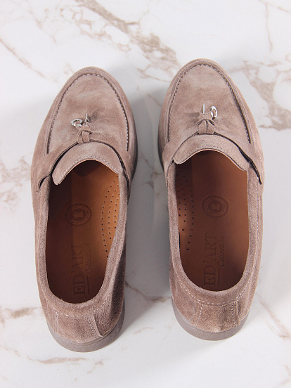 картинка Лоферы туфли ED'ART 170.2614'be. Коричневый капучино от интернет магазина