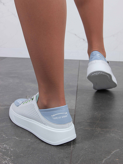 картинка Кеды ED'ART 163.P.LusiR2'w.Белый-голубой-мята от интернет магазина