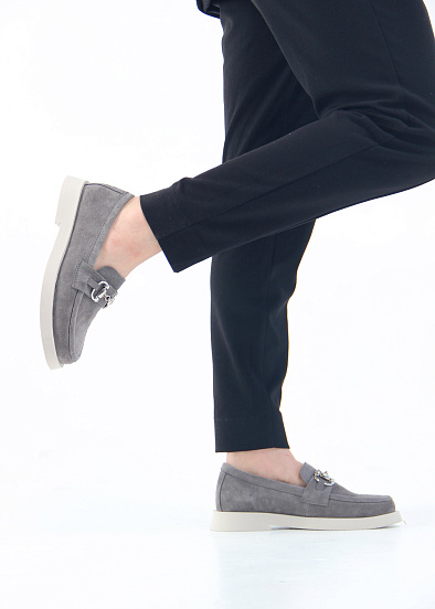 картинка Лоферы туфли ED'ART 172.1841'be. серая замша от интернет магазина