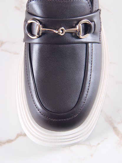 картинка Лоферы туфли ED'ART 173.1453'be. Коричневый Дарк от интернет магазина