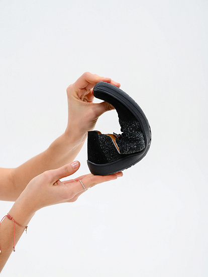 картинка Босоногие туфли ED'ART 188.nata'bl.Черный джангл+черная замша от интернет магазина