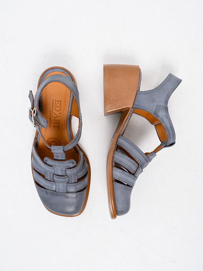 картинка Босоножки ED'ART 5035.23663'bе. Вакса серая +коричневый от интернет магазина