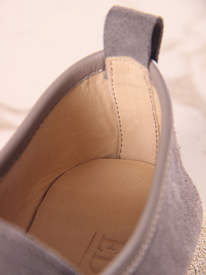 картинка Мокасины ED'ART 191.1607'be. серый замок замша от интернет магазина