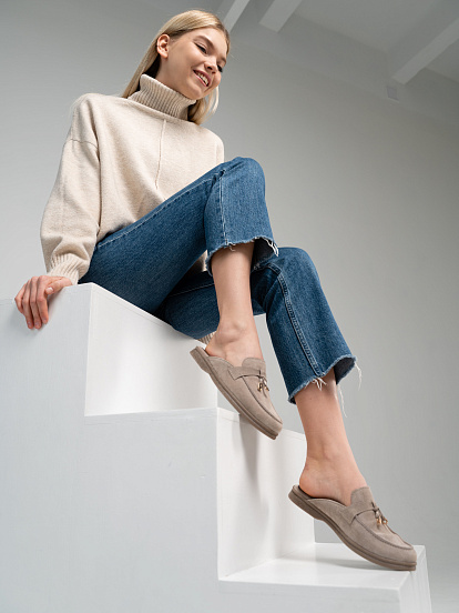 картинка Мюли ED'ART 1070.2614'be. ваниль замша от интернет магазина