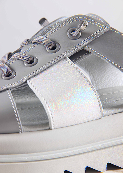 картинка Босоножки ED'ART 2029.2525'gr. Серый белый ибица от интернет магазина