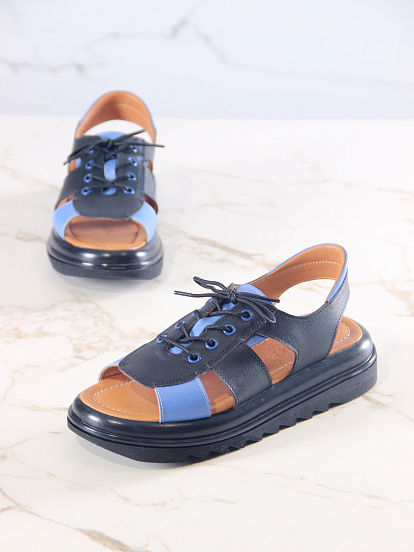 картинка Босоножки ED'ART 2029.2525'bl. Черный синий+черный от интернет магазина