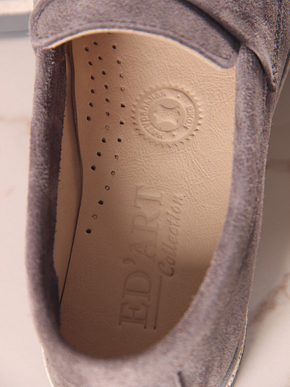 картинка Лоферы ED'ART 176.rose'gr. серый замок замша от интернет магазина