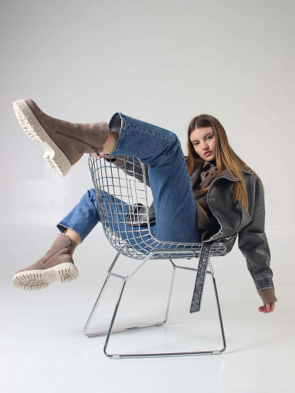 картинка Ботинки ED'ART 233.1541'be. Капучино замша от интернет магазина