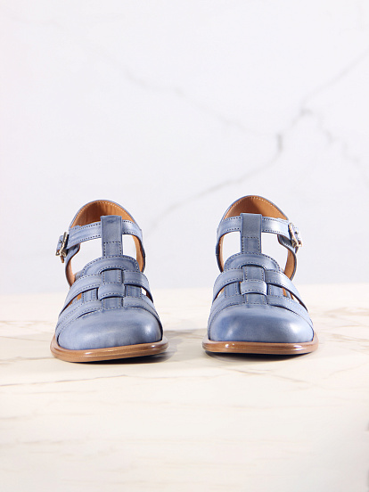 картинка Босоножки ED'ART 5035.23663'bе. Вакса джинс+коричневый от интернет магазина