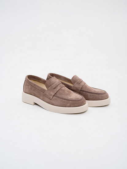 картинка Лоферы туфли ED'ART 176.1593'be. Капучино замша от интернет магазина