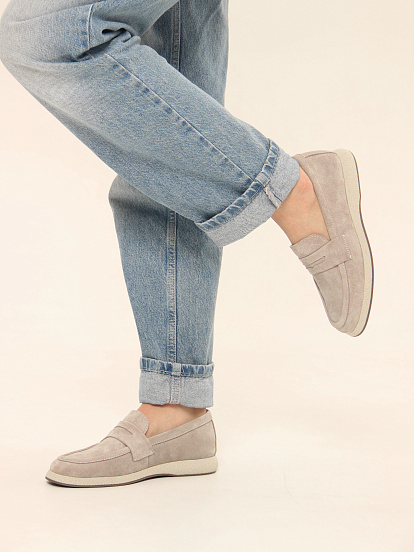 картинка Лоферы ED'ART 177.1607'be. каменный замша от интернет магазина