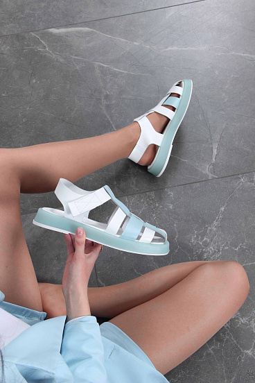 картинка Босоножки ED'ART 2027.22203'blu. Белый-голубой от интернет магазина