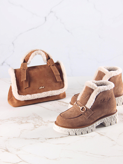 картинка Ботинки ED'ART 307. PODYUM141 'be.светло коричневый замша от интернет магазина