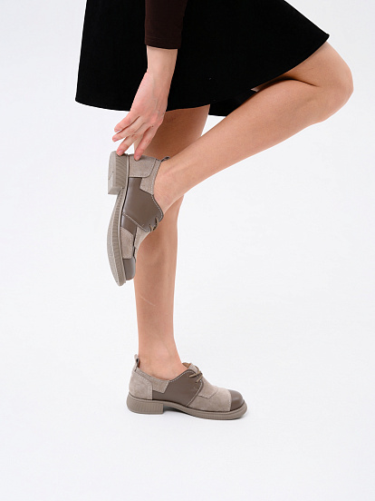 картинка Полуботинки туфли ED'ART 205.патриция'ka.Ваниль замша+тауп майами от интернет магазина