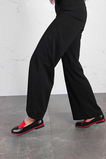 картинка Лоферы туфли ED'ART 118.Viсtoria'bl.Черный-красный от интернет магазина