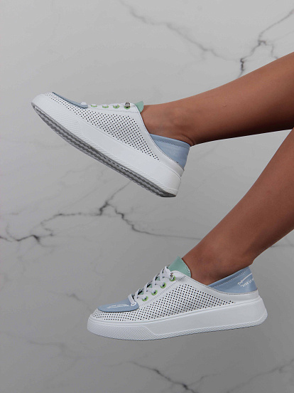 картинка Кеды ED'ART 163.P.LusiR2'w.Белый-голубой-мята от интернет магазина