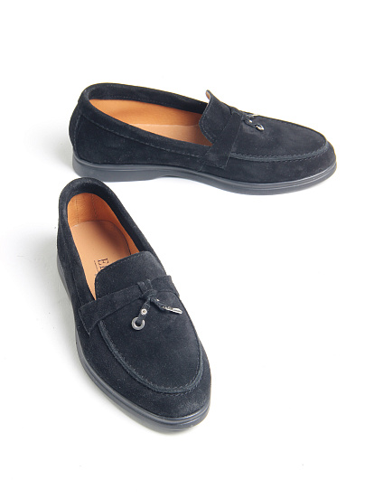 картинка Лоферы ED'ART 170.2614'bl. Черный замш от интернет магазина