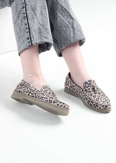 картинка Лоферы туфли ED'ART 170.2614'be. бежевый леопард от интернет магазина