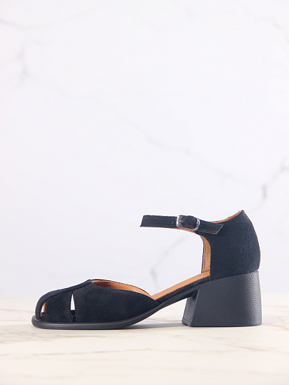 картинка Босоножки ED'ART 5033.23663'bl. Черная замша от интернет магазина