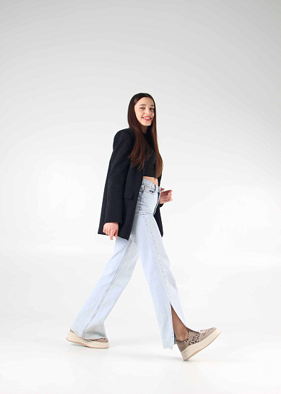 картинка Кроссовки ED'ART 149.24916'be. бежевый леопард ваниль замша от интернет магазина