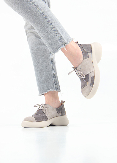 картинка Полуботинки туфли ED'ART 205.927'be. Каменный замша Серый замок от интернет магазина